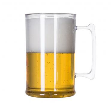 Caneca acrílica de 500ml com cabo reto.