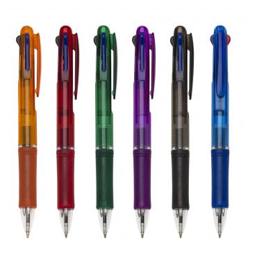 Caneta plástica de 3 cores
