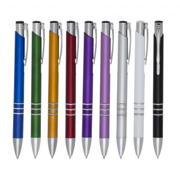 Caneta plástica inteira colorida