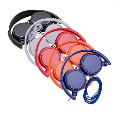 Headphone estéreo plástico resistente com haste ajustável 