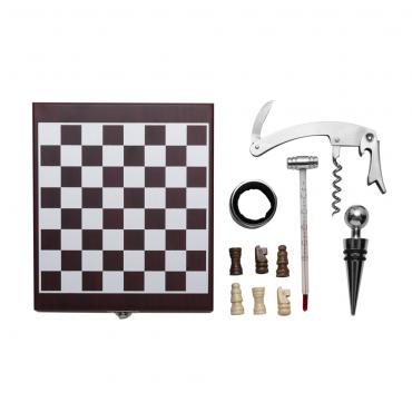 Kit vinho xadrez com 4 peças