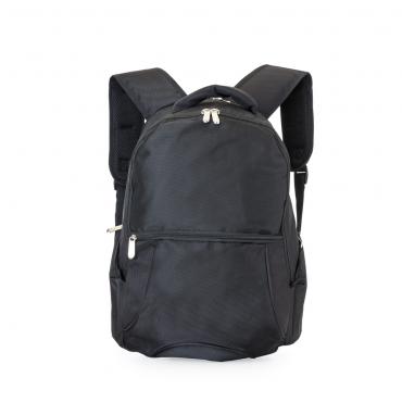 Mochila poliester para notebook com detalhes em nylon e neoprene.