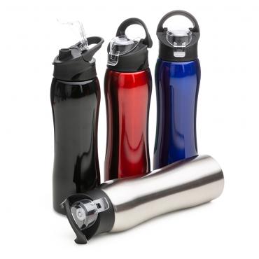 Squeeze Inox 750ml com alça flexível.