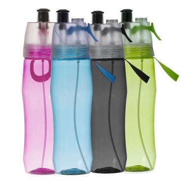 Squeeze plástico 700ml brilhante com borrifador. 